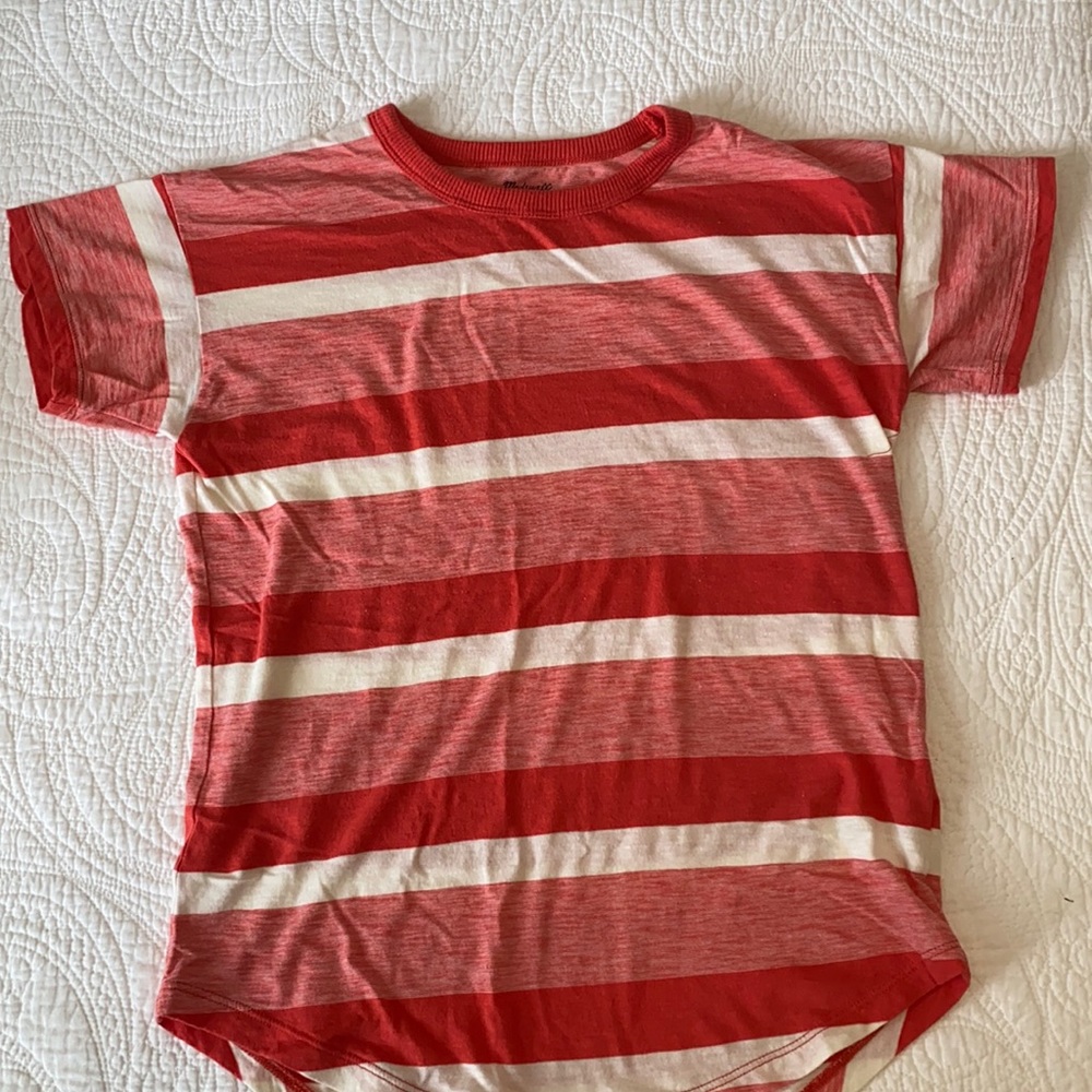Madewell organic cotton striped t shirt. Extra small